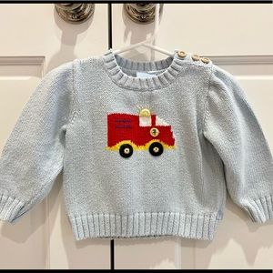 Bella Bliss Firetruck Sweater, 12 Mos